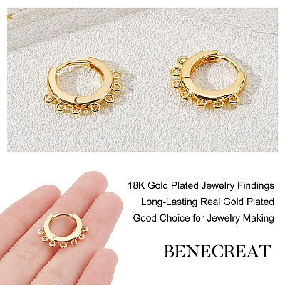 Brass Huggie Hoop Earring Findings KK-BC0006-25G-NF-1