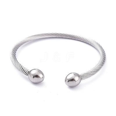 Tarnish Resistant 304 Stainless Steel Cuff Bangles BJEW-M284-12P-1