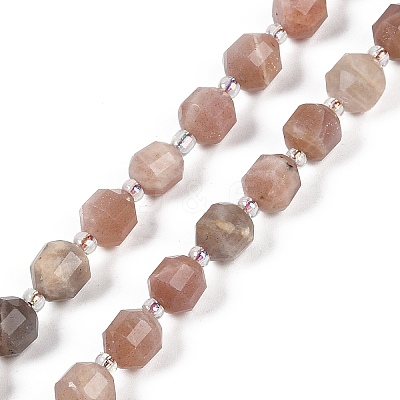 Natural Multi-Moonstone Beads Strands G-O201B-125F-1