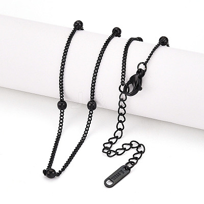 Ion Plating(IP) 304 Stainless Steel Satellite Chain Necklace for Men Women NJEW-E076-01EB-1