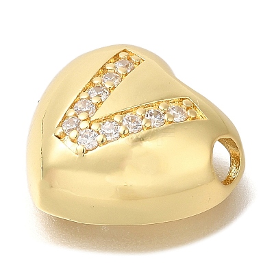 Rack Plating Brass Micro Pave Cubic Zirconia Pendants KK-I722-04G-V-1