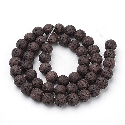 Synthetic Lava Rock Beads Strands G-S277-6mm-02-1