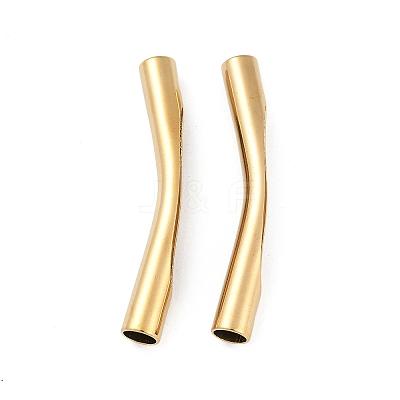 Ion Plating(IP) 202 Stainless Steel Curved Tube Beads STAS-Q336-08B-G-1