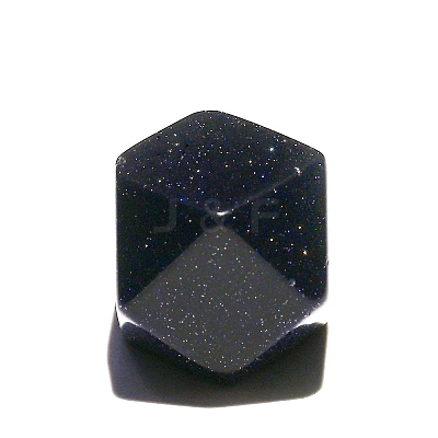 Synthetic Blue Goldstone Hexagon Figurines for Home Desktop Decoration PW-WG35775-09-1