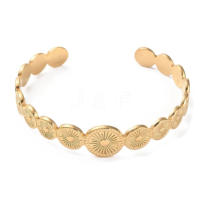 304 Stainless Steel Sun Cuff Bangles LS-BJEW-F457-25G-1