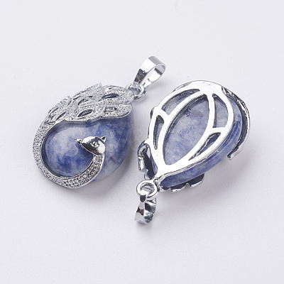 Natural Blue Spot Jasper Pendants G-E442-04D-1