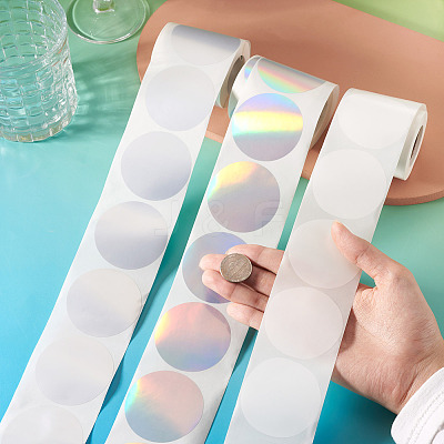 3 Rolls 3 Styles Vinyl Plastic Printable Holographic Stickers OFST-TA0001-10A-1