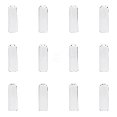 12Pcs Transparent Glass Straw Dustproof Covers AJEW-FG0002-37B-1