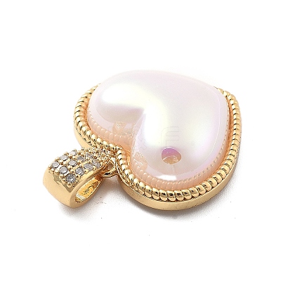 Rack Plating Brass with ABS Imitation Pearl KK-Q017-12G-1