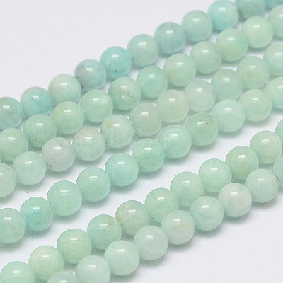 Natural Amazonite Bead Strands G-P204-01-6mm-1