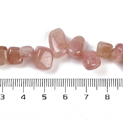 Natural Strawberry Quartz Nuggets Beads Strands G-B125-A21-01-1