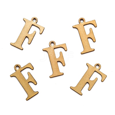 304 Stainless Steel Alphabet Charms STAS-H122-F-AB-1