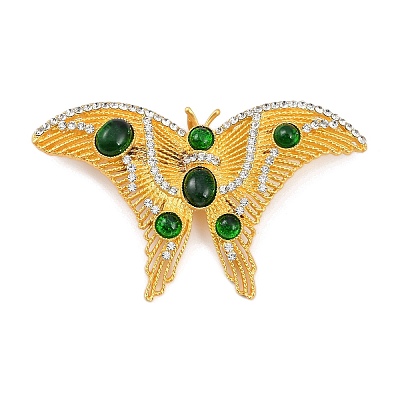 Retro Alloy Rhinestones Butterfly Brooches JEWB-S022-10B-1