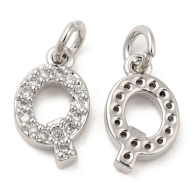 Brass Micro Pave Grade AAA Cubic Zirconia Charms LS-ZIRC-P067-11P-Q-NR-1
