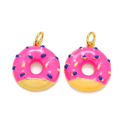 Brass Enamel Pendants KK-O140-06C-G-1