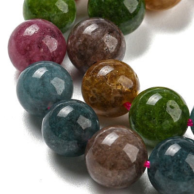 Natural Green Jade Imitation Tourmaline Beads Strands G-B046-08D-1