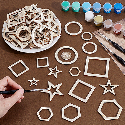 200Pcs 16 Styles Wood Sheets WOOD-PH0003-95-1
