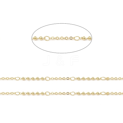 Brass Round Beaded Link Chains CHC-M025-20G-1