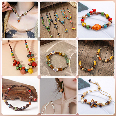 120Pcs Handmade Porcelain Beads PORC-LT0001-13E-1