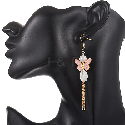 Alloy Enamel Dangle Earrings EJEW-JE07227-1
