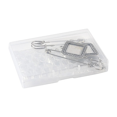 DIY Square Alloy Commemorative Photo Pendants Making Kits DIY-FS0009-22-1