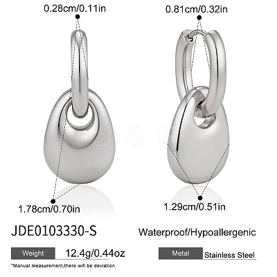 304 Stainless Steel Hoop Dangle Earrings for Women WG157E2-03-1