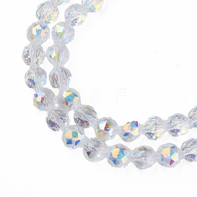 Electroplate Transparent Glass Beads Strands X-EGLA-N002-34A-C03-1