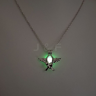Alloy with Luminous Resin Bead Inside Pendant Necklaces for Women Men FS-WG4D5C2-10-1