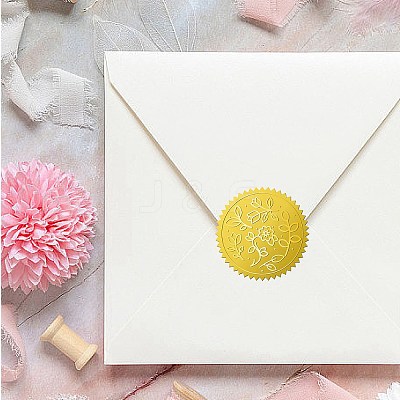 12 Sheets Self Adhesive Gold Foil Embossed Stickers DIY-WH0451-033-1