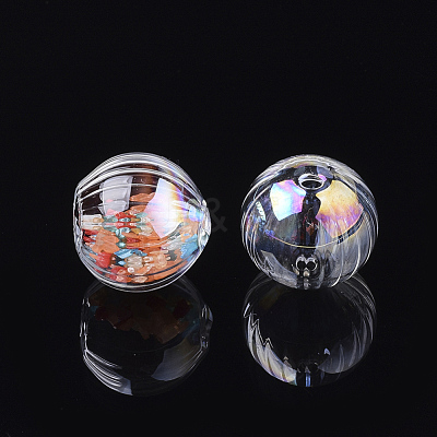 Handmade Blown Glass Globe Beads BLOW-T001-02A-AB-1