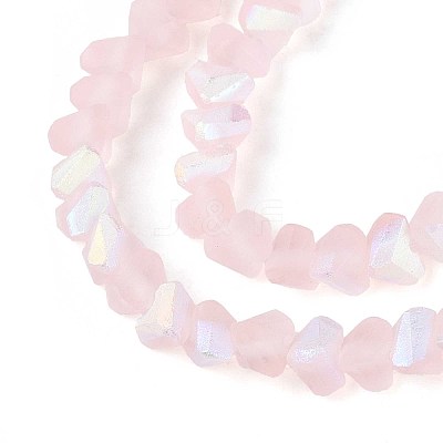 Frosted Transparent Glass Beads Strands GLAA-N054-4mm-02-1