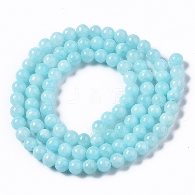 Natural Dyed Yellow Jade Gemstone Bead Strands X-G-R271-4mm-Y04-1
