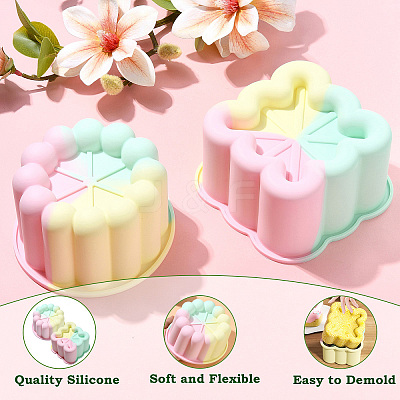 2Pcs 2 Styles Square Circular Cake Baking Silicone Molds ST-CJ0043-083-1