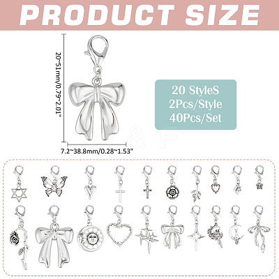 40Pcs 20 Styles Alloy with CCB Plastic Shoe Charms HJEW-ME00108-1