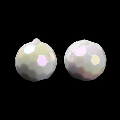 AB Color Plated Rainbow Acrylic Beads SACR-A006-09-1
