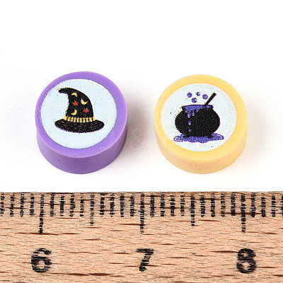 Printed Handmade Polymer Clay Beads CLAY-T022-12D-1
