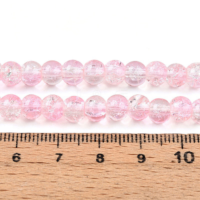 Spray Painted Crackle Glass Beads Strands LS-CCG-Q002-6mm-01-1