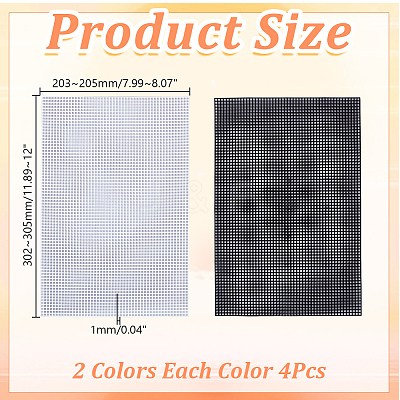 8Pcs 2 Styles Plastic Canvas Sheets for Embroidery DIY-AR0004-73-1