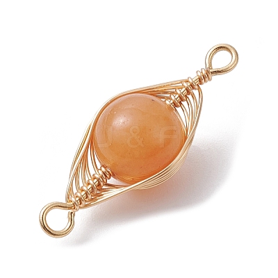 7Pcs 7 Styles Natural & Synthetic Mixed Gemstone Copper Wire Wrapped Connector Charms PALLOY-JF02517-01-1