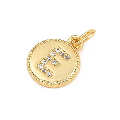 Brass Micro Pave Clear Cubic Zirconia Charms CU-CBA56CE-12G-E-1