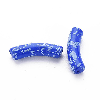 Opaque Spray Painted Acrylic Beads MACR-S372-002F-B02-1