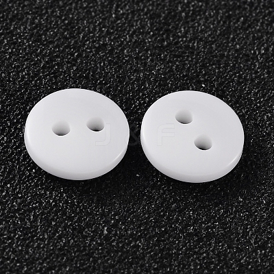 2-Hole Flat Round Resin Sewing Buttons for Costume Design BUTT-E119-20L-19-1