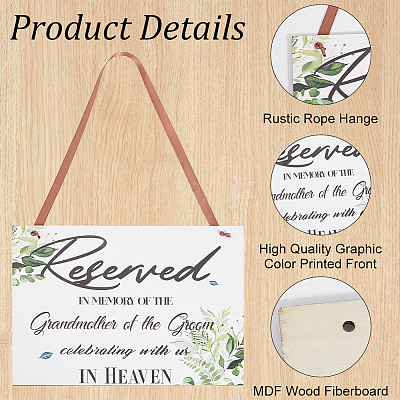 Rectangle Wood Reserved Hanging Sign Decorations DJEW-WH20005-02A-1