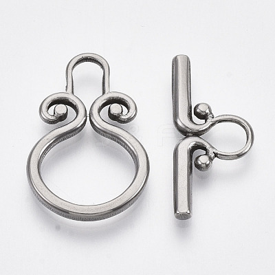 Non-Tarnish 304 Stainless Steel Toggle Clasps STAS-N087-07-1
