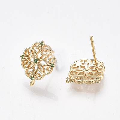 Brass Stud Earring Findings LS-KK-T038-491B-1