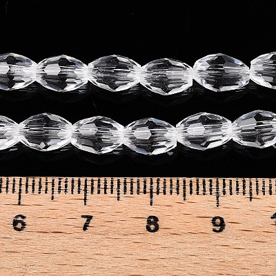 Transparent Glass Beads Strands EGLA-A037-T6x8mm-D01-1