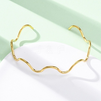 304 Stainless Steel Cuff Bangle for Women BJEW-C076-05G-1