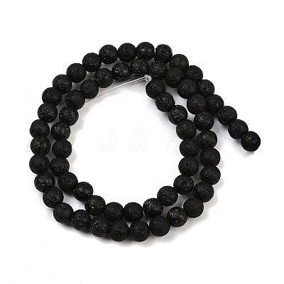 Synthetic Lava Rock Beads Strands G-S397-D01-6mm-1