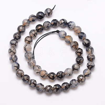 Natural Dragon Veins Agate Bead Strands X-G-K166-07F-8mm-04-1