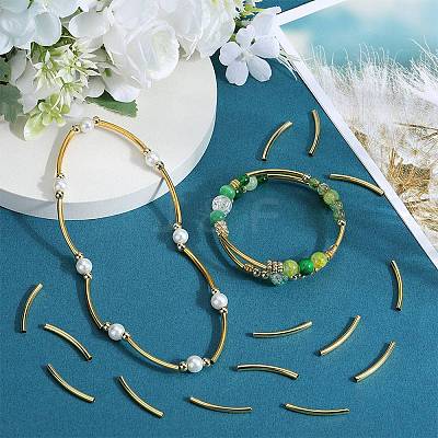 400Pcs Brass Tube Beads KK-SC0005-06G-1